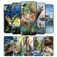 painting fishing silicone cover for xiaomi mi 12 11i 11t 11 10i 10t 10 9 9t se lite pro ultra hypercharge phone case
