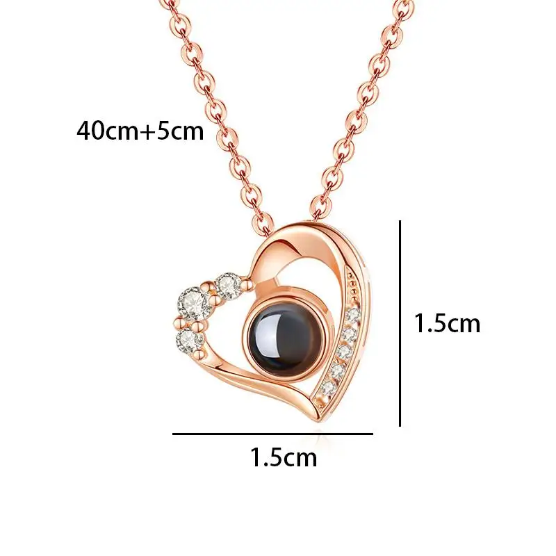 Ожерелье С Любовью Проектор Я Люблю Тебя В 100-м Языках Медная Подвеска Титановая