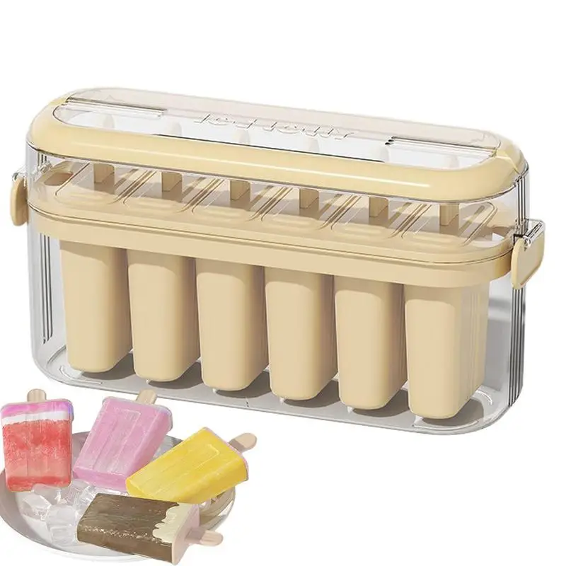 

Ice Cream Cake Mold DIY Sicle Molds With 6 Slots Sicles Molds Set Easy Release Homemade Ice Ice Sicle Makers