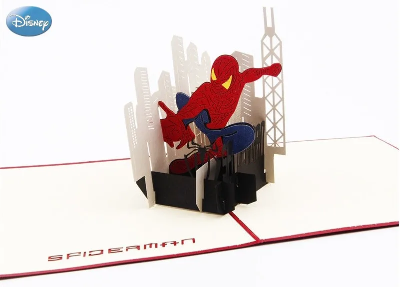 

3D стерео поздравительная открытка с изображением героев Диснея Marvel Мстители Человек-паук Капитан Америка Железный человек гравировка на б...