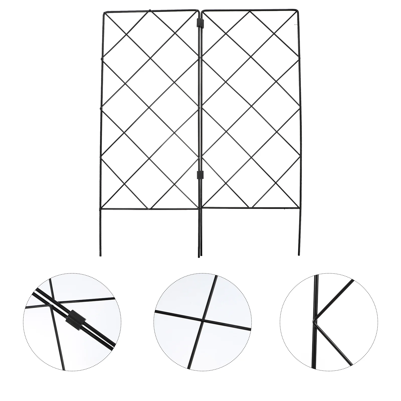 

2 Pcs Vegetable Trellis Support Vines Stand Flowers Metal Holder Grid Panels Cucumber Foldable Climbing Rose