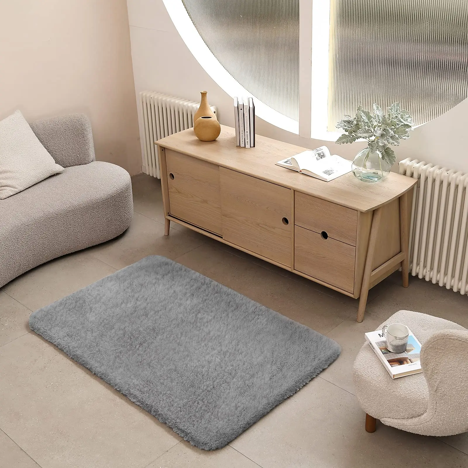 

Ultra Soft Fluffy Bedroom Rugs,Luxury Shaggy Plush Rugs Carpets Mats for Bedside Living Room Kids Grils Room,Washable Anti-Slip