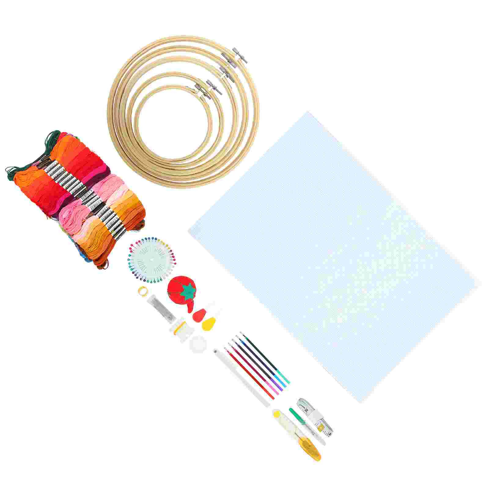 

1 set of Embroidery Hoops Round Rings Tools Bamboo Circles Embroidery Threads