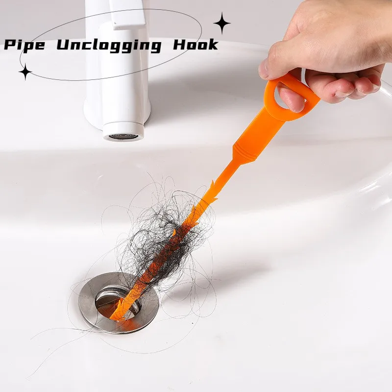 

1PC 64cm Kitchen Sink Cleaning Hook Sewer Dredging Spring Pipe Hair Dredging Tool Removal Sink Cleaning Tool Drain Cleaners