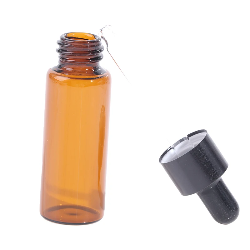 5pcs Amber Glass Dropper Bottle 5ml 10ml 15ml 20ml Jars Vials With Pipette For Cosmetic Perfume Essential Oil Bottles images - 6