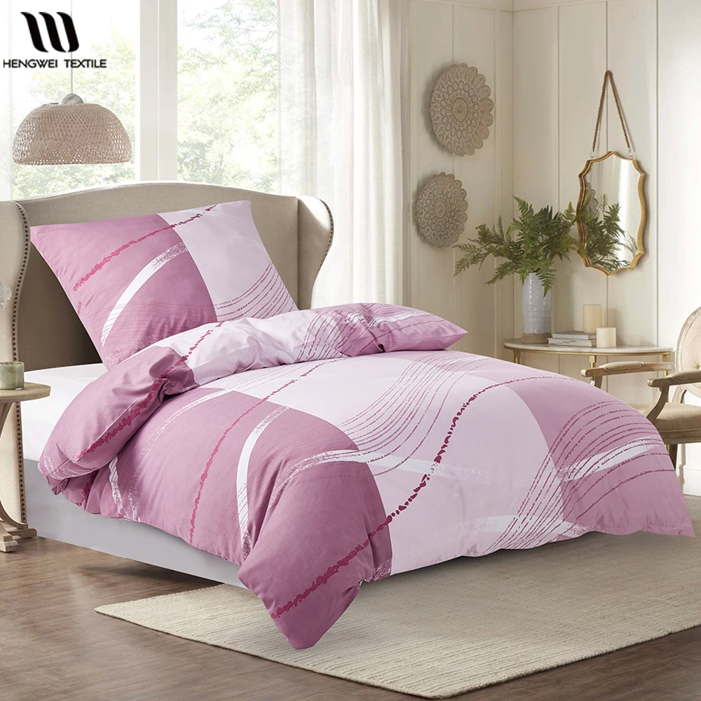 

Nordic Single Duvet Cover Set 135x200cm 155x200cm Pink Printed Bedding Set 2pcs Quilt Cover Pillowcase For Bed 105,135