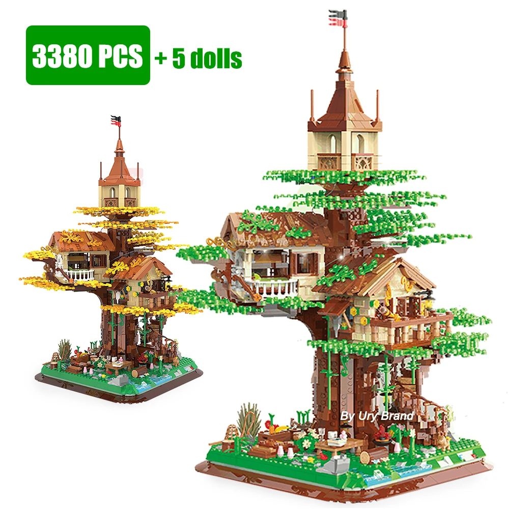 

Friends 2in1 Jungle Camping Tree House Castle 3D Mini Villa Garden Sets for Girls Assembling Building Blocks Toys Birthday Gift