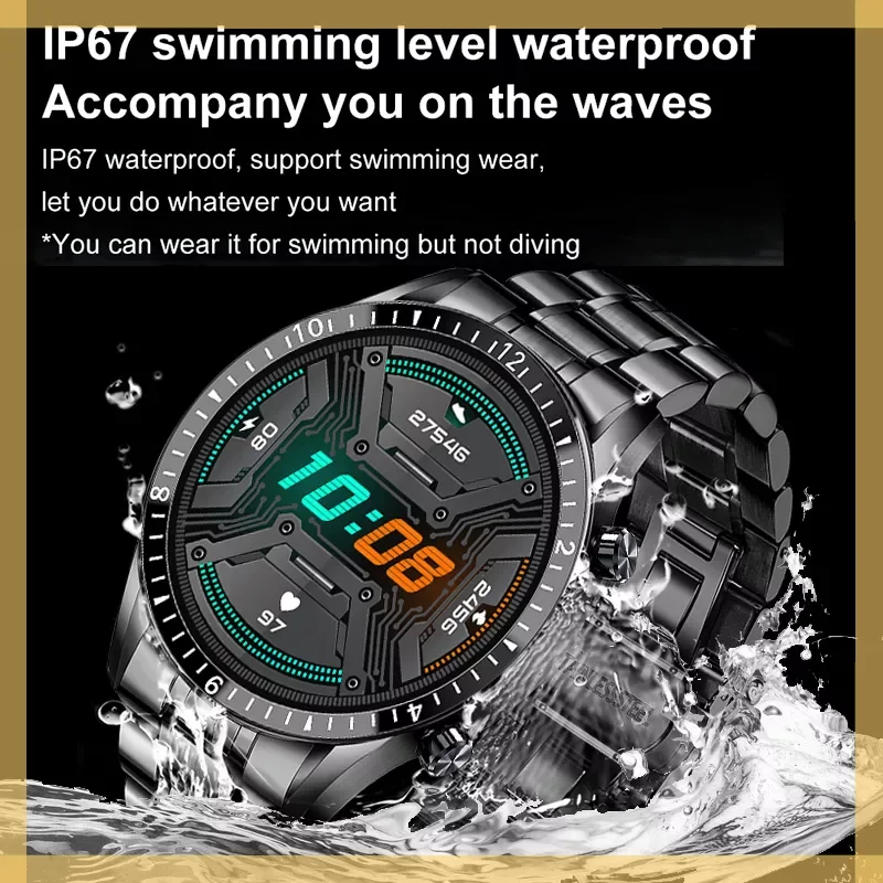

Newest Smart Watches Men Full Touch Screen Sports Fitness Watch IP67 Waterproof Bluetooth For Android ios smartwatch Mens+box