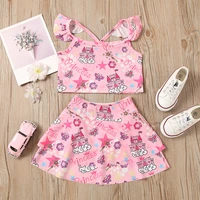 infant baby girls outfit set beach girls swimsuit set 2022 girls backless split set cartoon summer vacation swimming suit