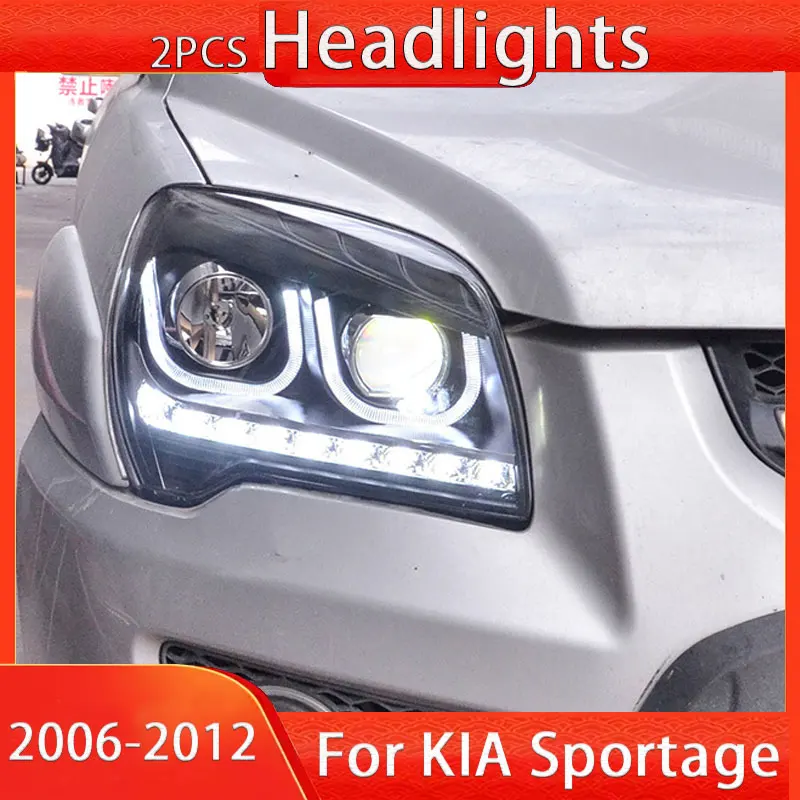 Стайлинг автомобиля для KIA Sportage светодиодные фары 2006-2013 DRL указатель поворота