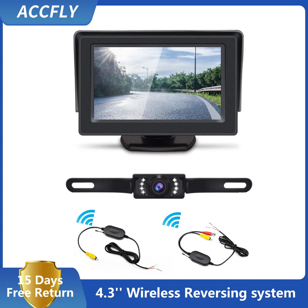 Беспроводная камера заднего вида с ЖК-дисплеем 4 3 дюйма и углом обзора 120 градусов