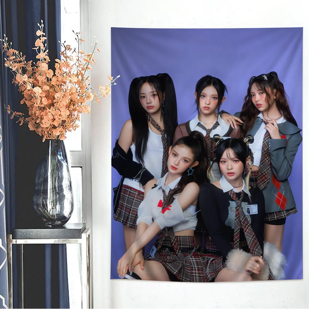 Kpop N-Newjeans Chart Tapestry For Living Room Home Dorm Decor Art