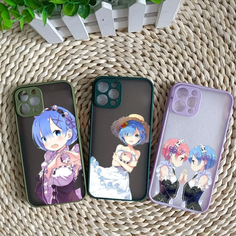 

Милый чехол REM в стиле аниме для телефона IPhone 14 13 12 11 Mini Pro Max XS X Max XR 8 7 Plus SE 2022, чехол для телефона с цветным рисунком