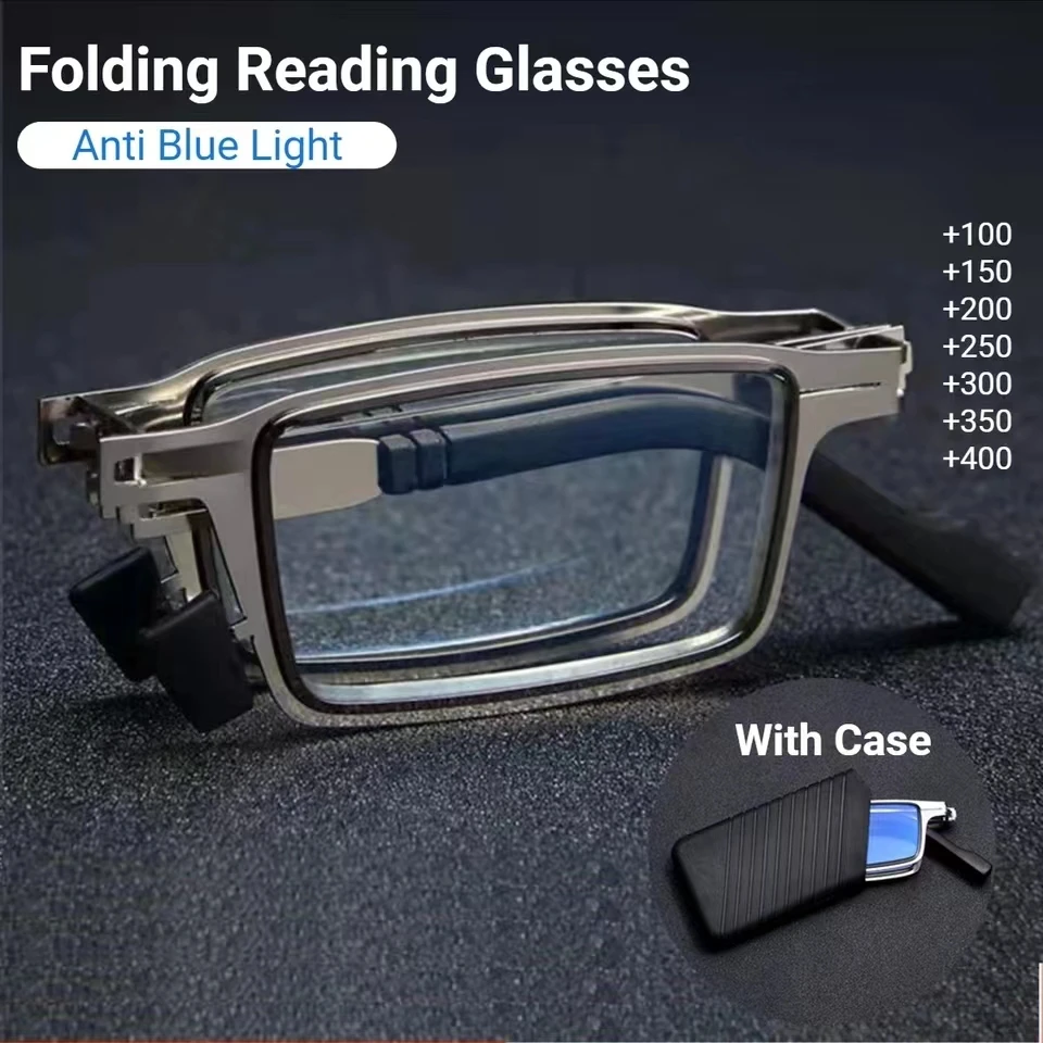 

Anti-blue light reading glasses screwless folding portable retro ultra-light ultra-thin reading glasses for men and women