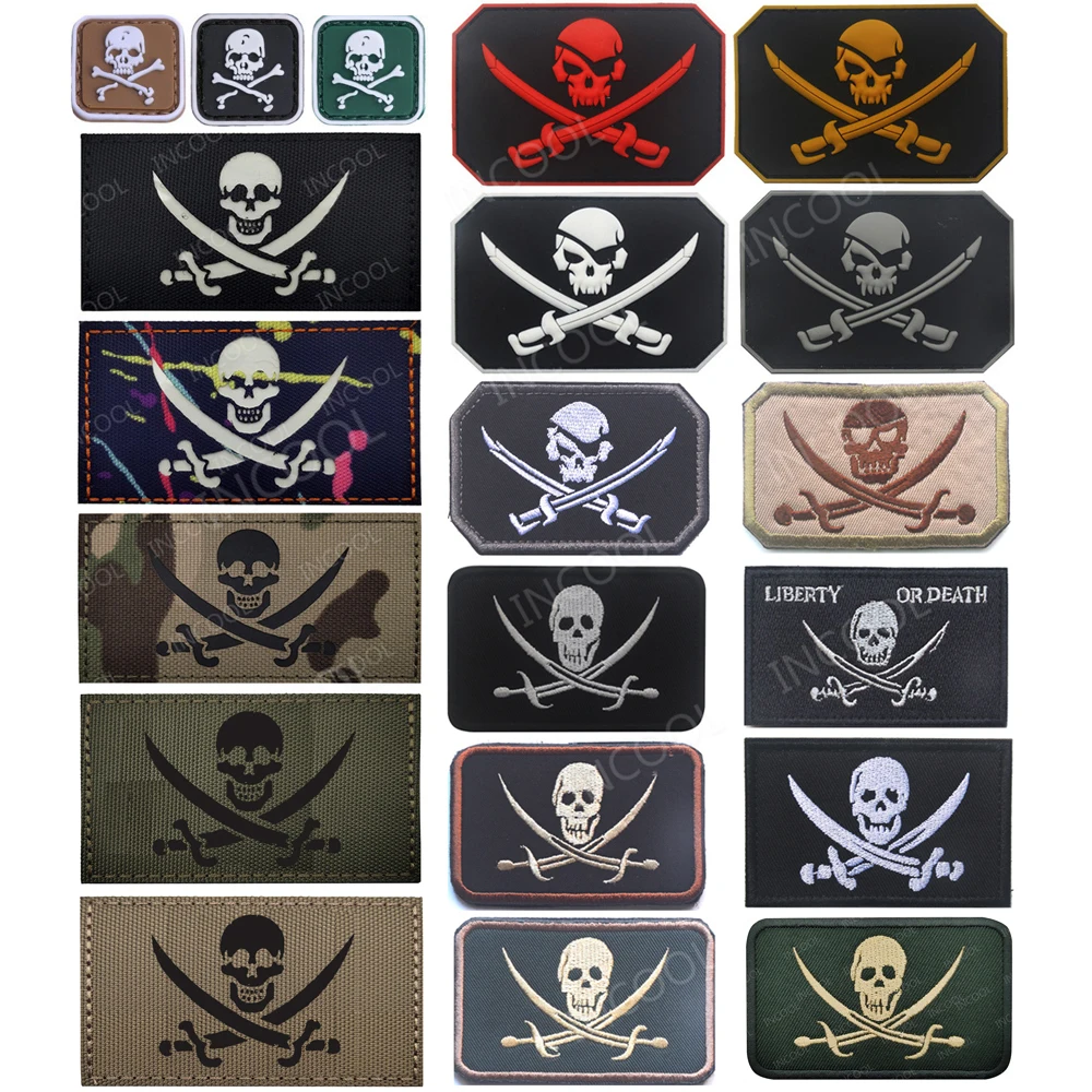 Инфракрасные Светоотражающие нашивки с вышивкой в виде черепа светящиеся