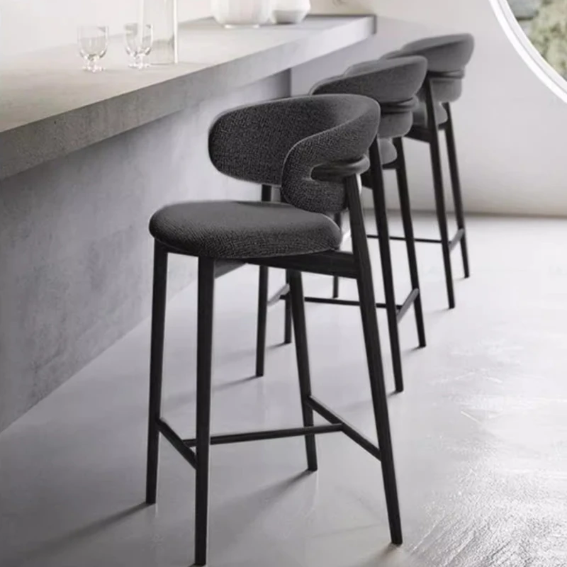 Бархатные деревянные современные барные стулья для гостиной дизайн с белой