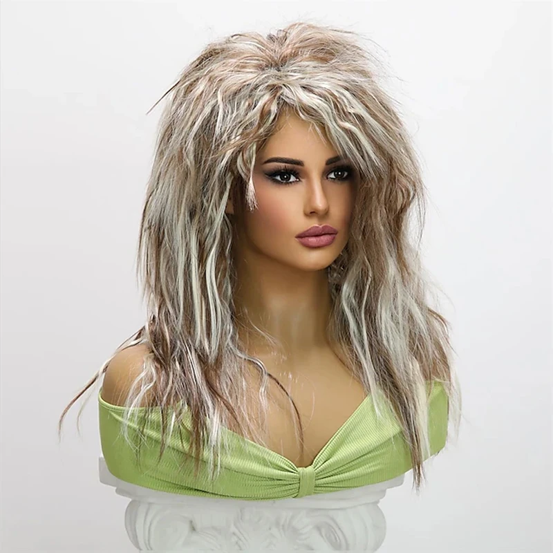 HAIRJOY 24-дюймовый синтетический парик для женщин 70S 80S длинный вьющийся коричневый