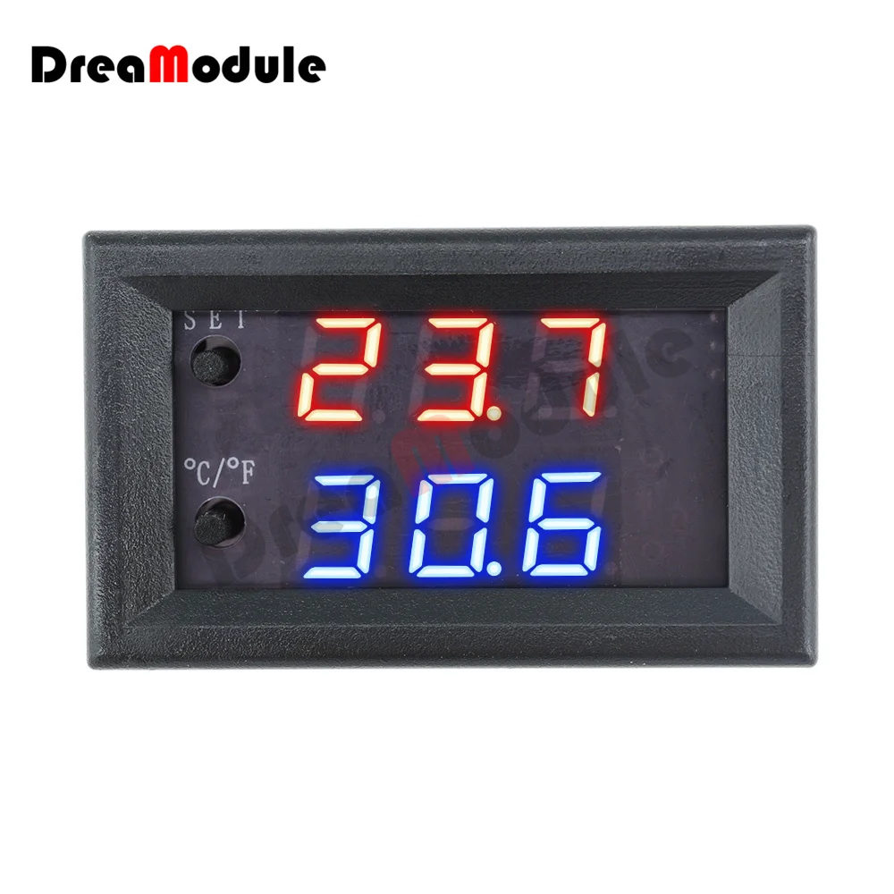 

W1209WK Digital Display Temperature Control Smart Sensor DC 12V 30CM NTC Thermistor Line Red and Blue Display Relay Output