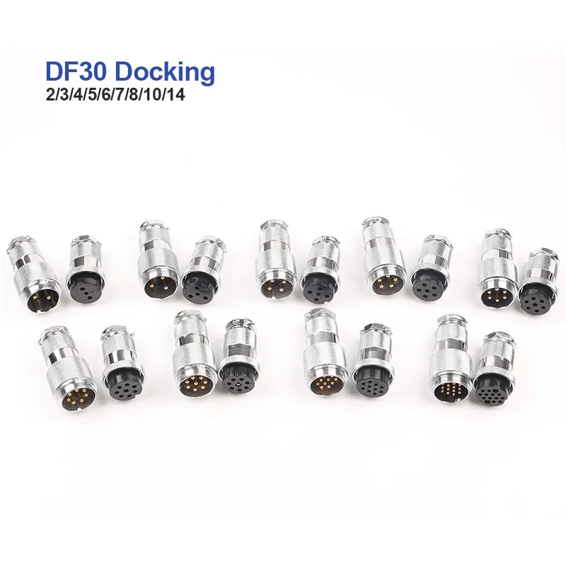 

1 Set DF30 GX30 Docking Male And Female Plug Socket Connectors 2 3 4 5 6 7 8 10 14 Pin Aviation Cable Connector