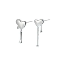 coconal fashion silver color heart pendant womens stud earrings for festive birthday party gifts earrings