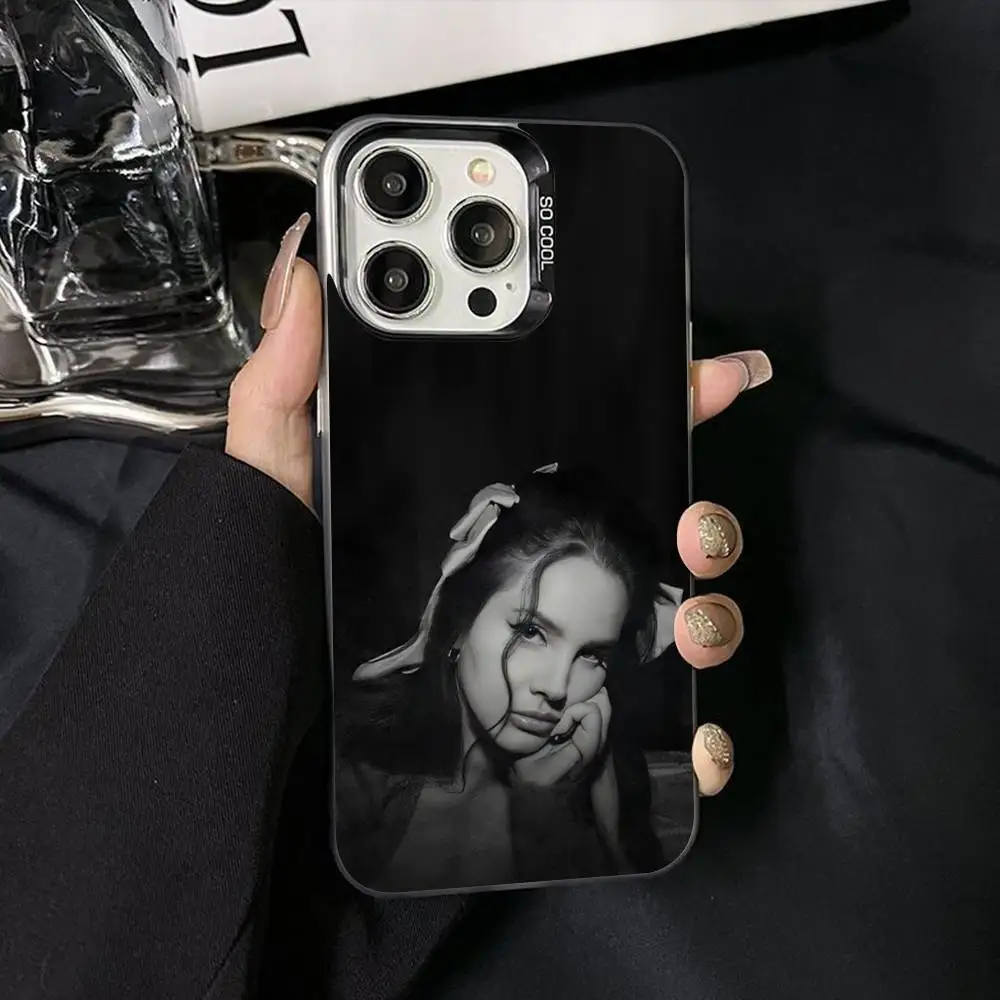 Фото Лана Дель Рей певица цветной серебристый матовый чехол для телефона iPhone 17, 16, 15, 14, 13, 12, 11 Pro Max XR Plus противоударный №3