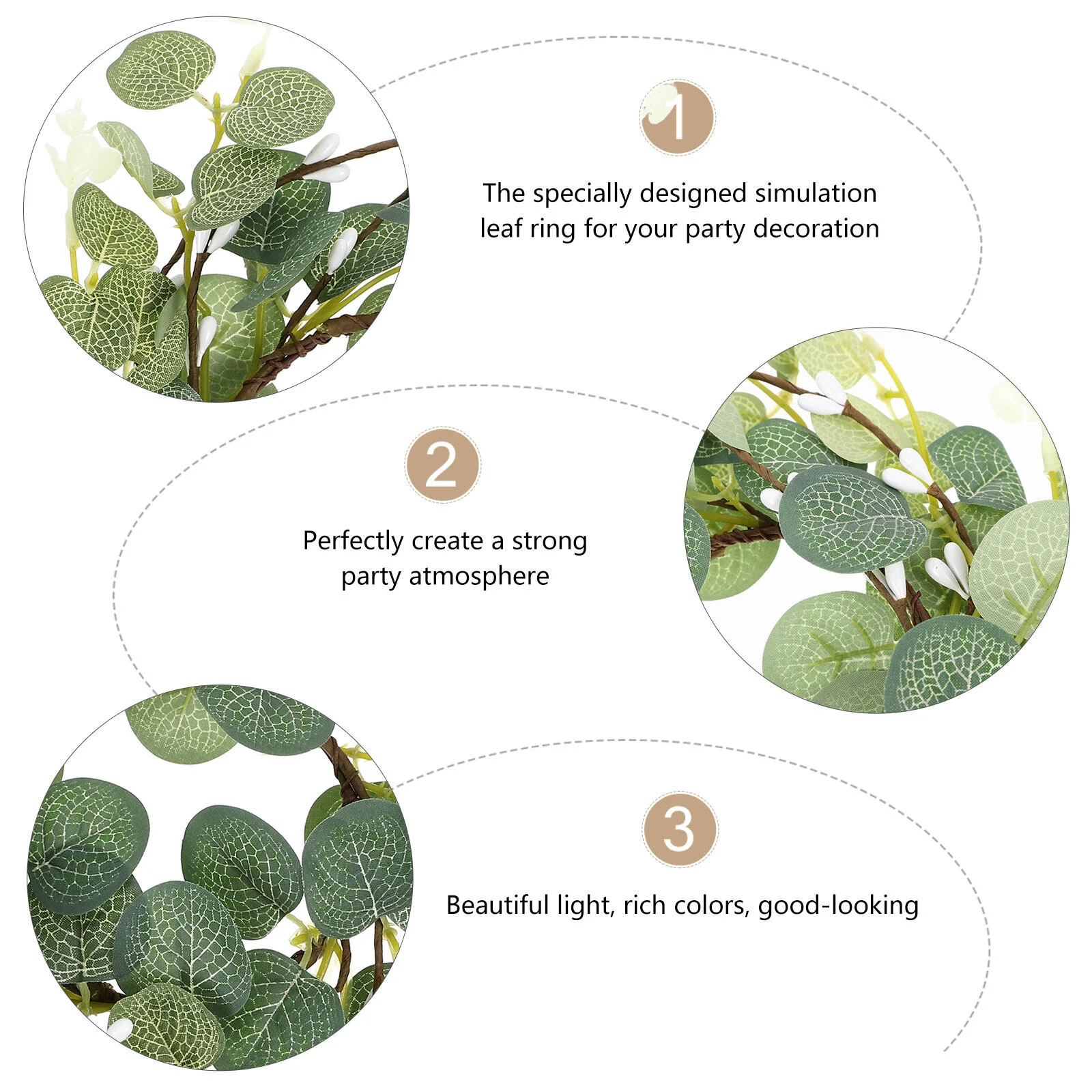 

2 Pcs Set Supply Easter Accessory Wedding Decor Leaf Decorative Wreath Iron Wire Festival Miss Rustic