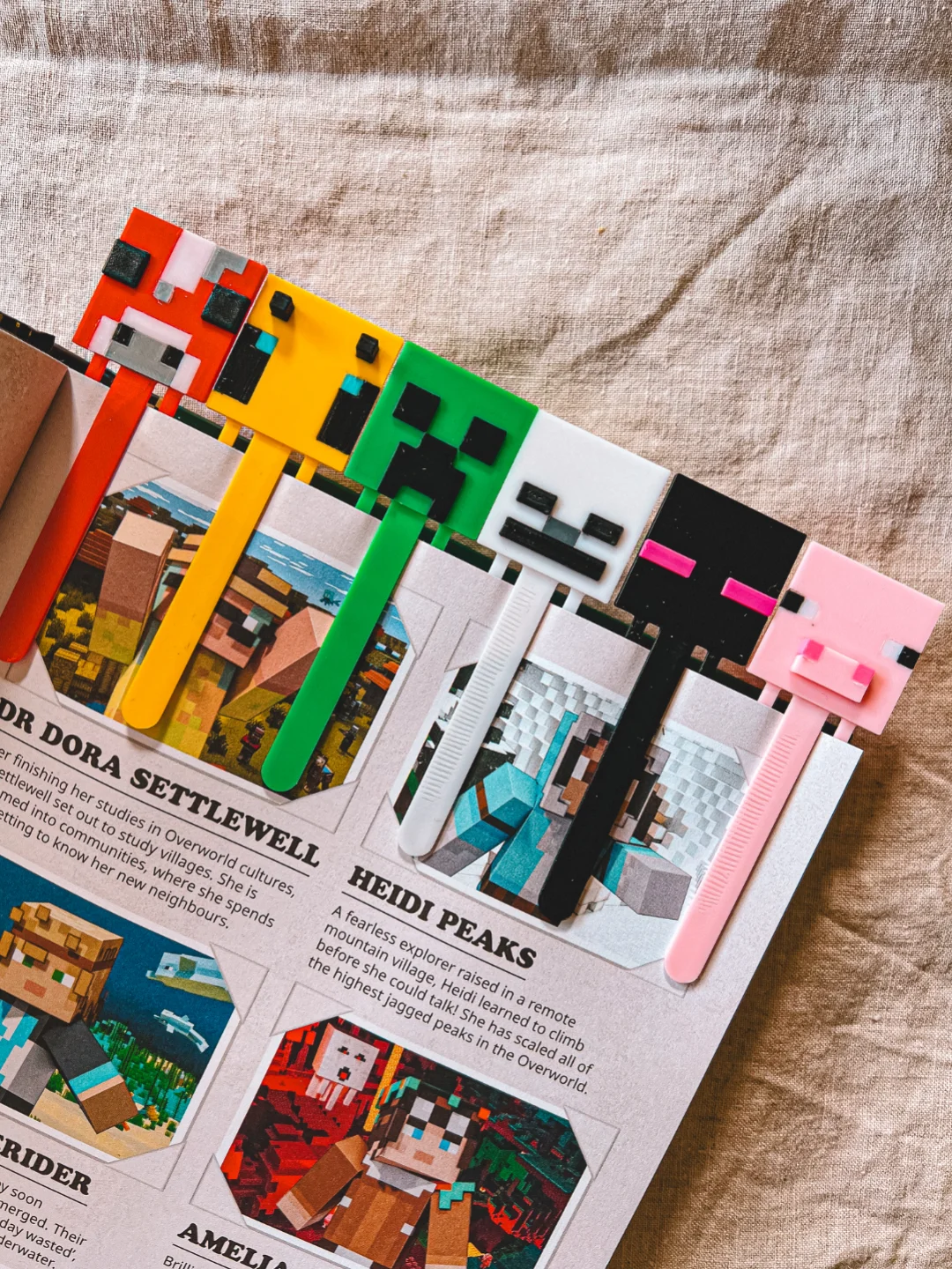 Фото 3/6 шт. Новые мультяшные закладки Minecraft для книг, высококачественные аксессуары, подарки №1