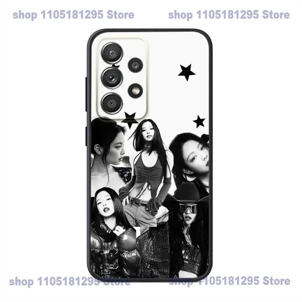 Фото Черный мягкий силиконовый чехол для телефона Samsung S24,21,22,23,30,Ultra,20,Plus,Note,10,9,J-JENNIE Singer №3