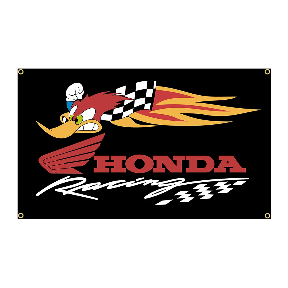 90x150cm Hondas Power Black Wings Motorcycle Flag Polyester Printed Garage or Outdoor Decoration Banner Tapestry