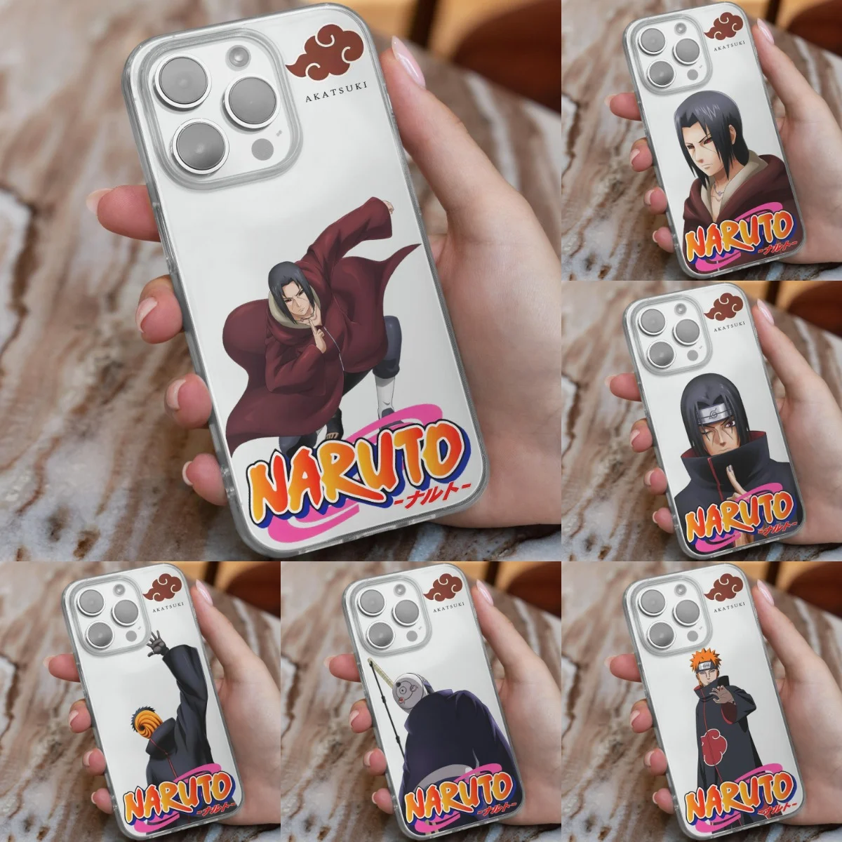 

Fall Resistance Iphone 14 Pro Max Case Soft Akatsuki 13 12 11 X XR XS 8 7Plus Anime Pain Toys Silicone Itachi Transparent Naruto