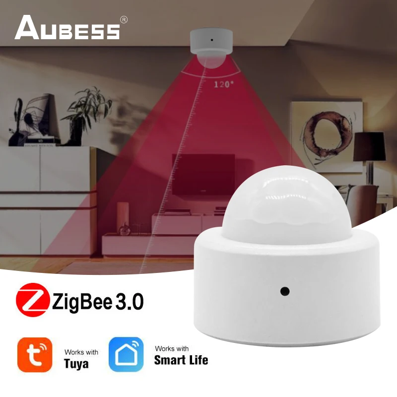 

Zigbee 3.0 Tuya Mini Smart Human Motion Movement Body PIR Transducer Sensor Smart Life Home Security Wireless Connection Light