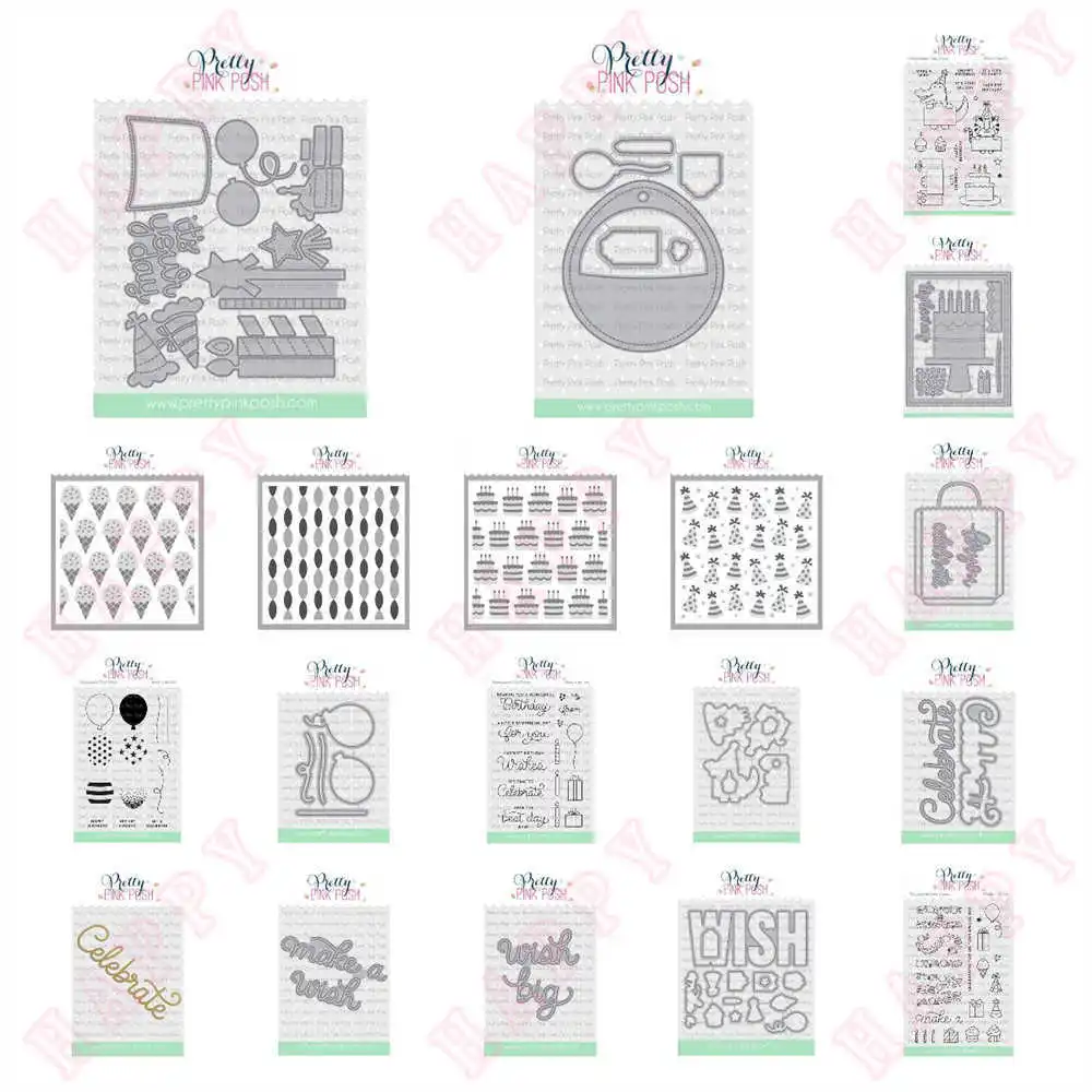 Metal Cut Dies Stamps Stencils Hot foil Birthday Balloon Ice Cream Gift DIY Scrapbook Diary Album Paper Template Embossing Make