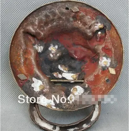 Китайская дверь фэншуй медная бронза лев маска для собаки голова меч статуя