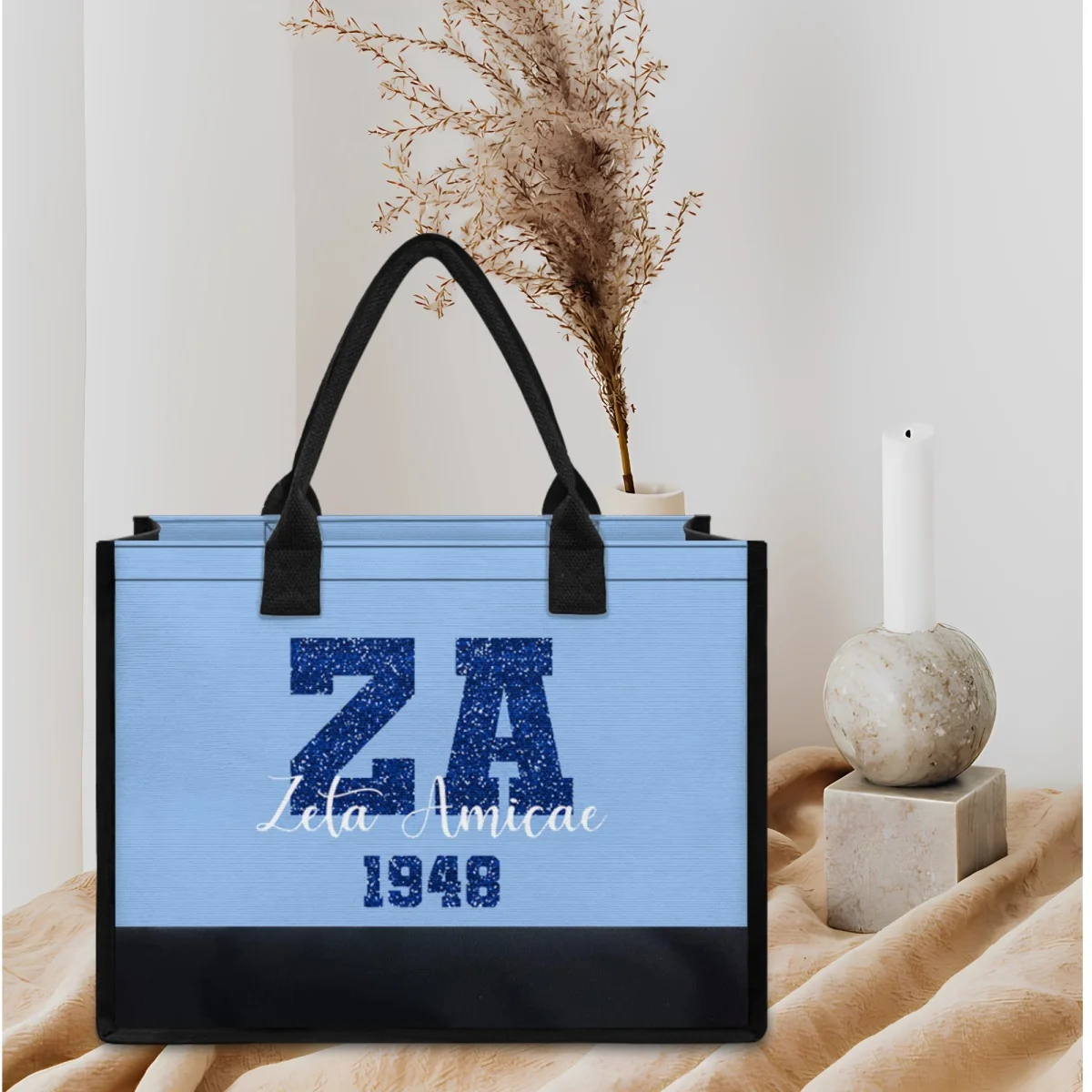 

Friends of Zeta Women's Totes Bag Zeta Amicae Printed Portable Beach Shoulder Shopping Casual Female Handbags Vintage Coin Bags