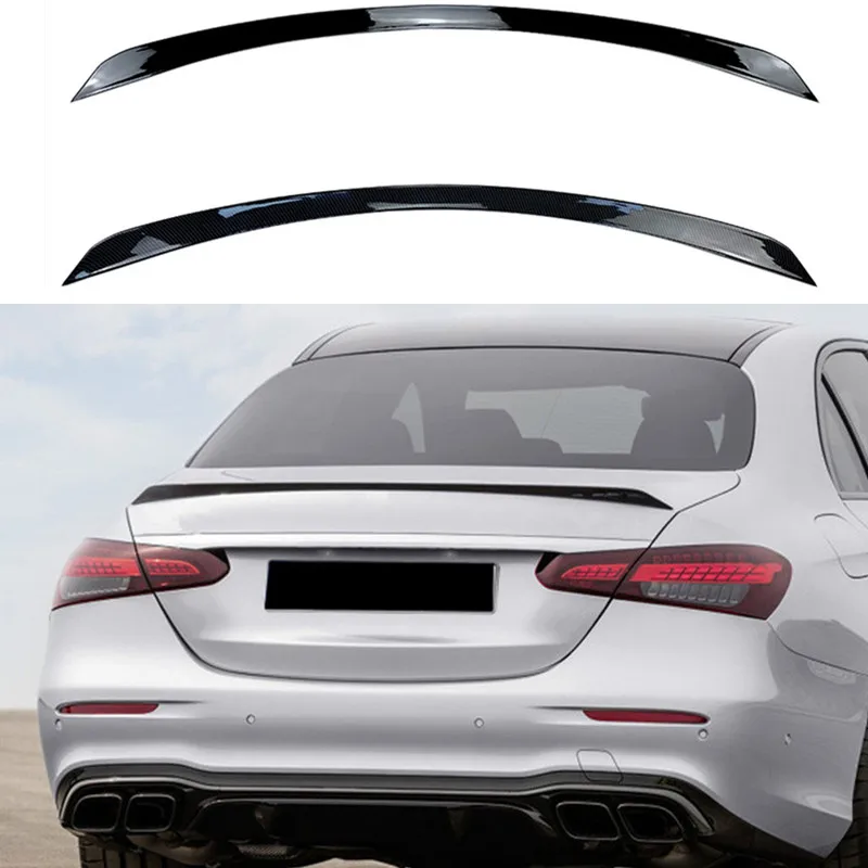 

For Mercedes Benz W213 E260 E300 AMG 4 Door 2016-2021 Roof Spoiler Wing Carbon Fiber Pattern Rear Spoiler Gloss Black Tail Wings