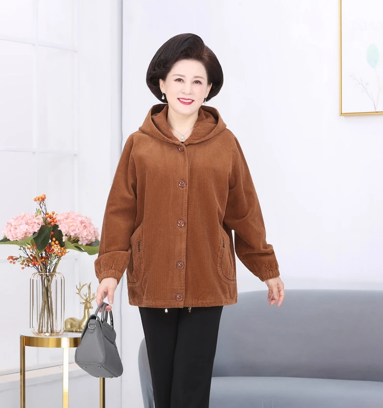Женское платье среднего возраста вельветовый плащ из чистого хлопка верхняя