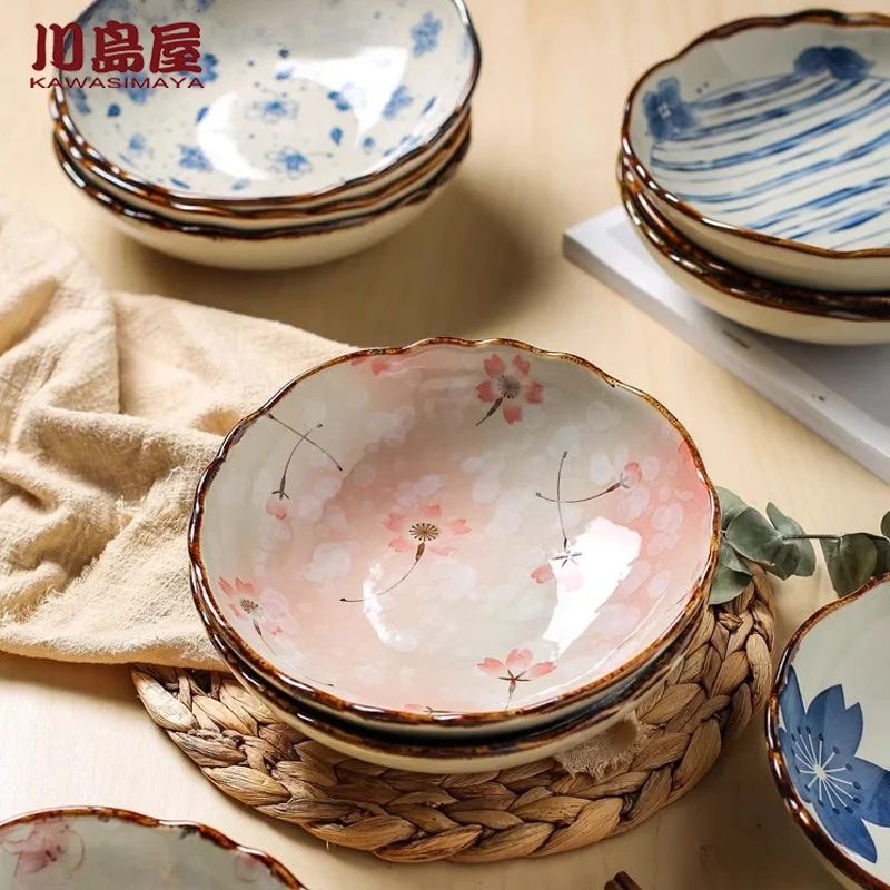 Японская керамическая тарелка KAWASIMAYA для дома новинка 2024 красная креативная