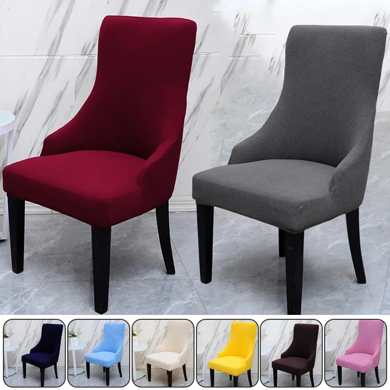 

Soft Fleeced Wingback Chair Covers Banquet Party Stretch Dining Chair Seat Slipcover