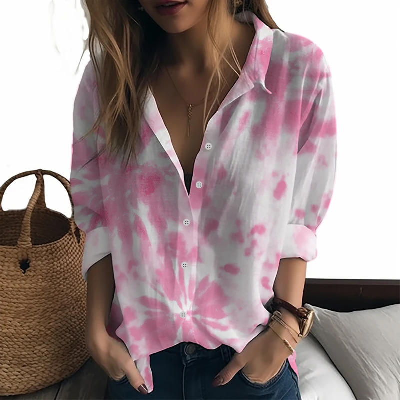 

Summer new women's shirts Color 3D printed women's shirts Casual fresh style women's shirts Fashion trend women's shirts