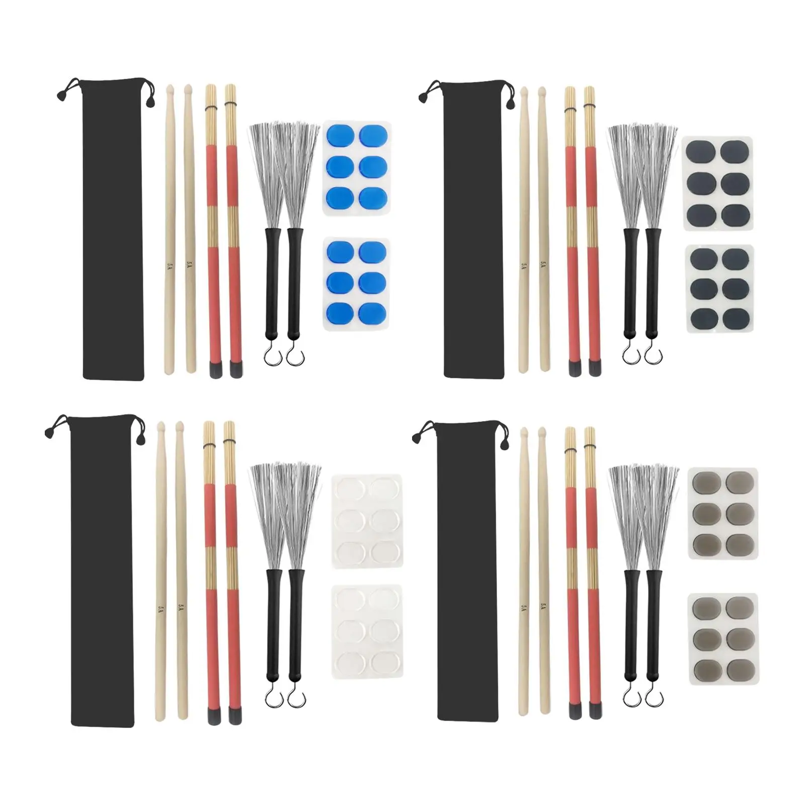 

Drumsticks Set Drum Wire Brush Set, Silence Pads Drum Rods Brush Retractable Performance for Jazz Drums Fusion Music Acoustic