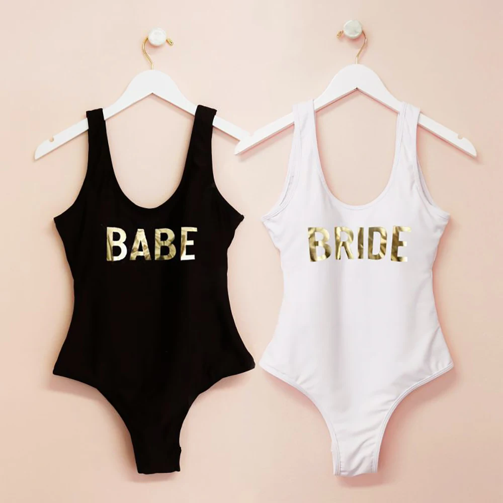 Bride Tribe Onepiece Honeymoon Swimsuit For Women Hen Party Bridal Shower  Babe u0026 Bride Swimwear Backless Beachwear Bikini - купить по выгодной цене |  AliExpress