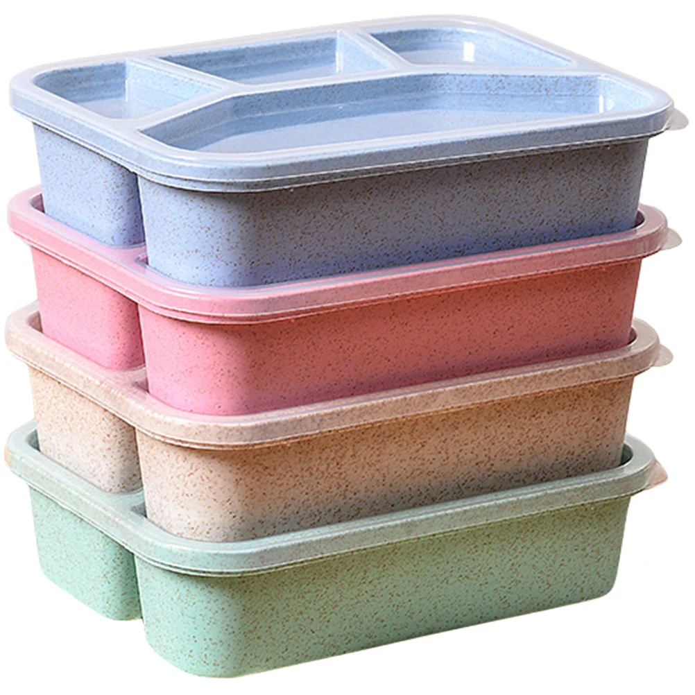 

Box Lunch Bento Containers Container Kids Portable Adult Boxes Compartment Stackable Divided Reusable Meal Microwave Prep