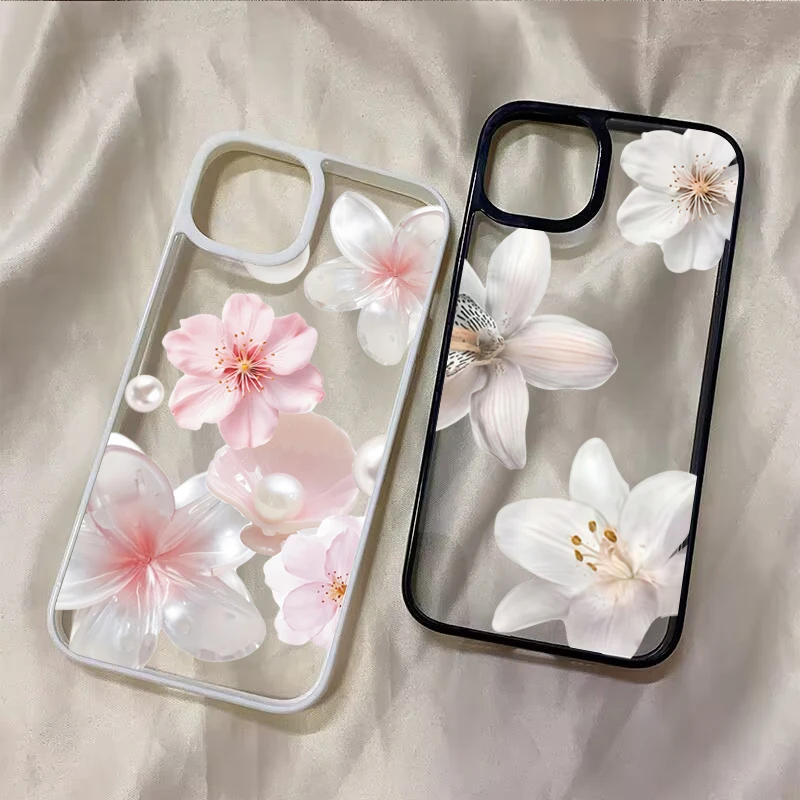 Фото Милый чехол для телефона с вишневым цветком Lily Pearl для Samsung Galaxy S21 S23 S24 Ultra S25 FE A56 A55 A54 A06 A16 A15 A35 A34 5G Cover №5