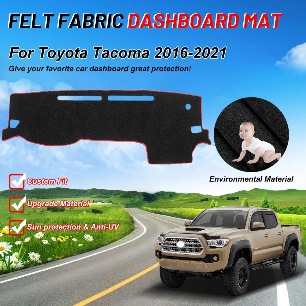 

Чехол из войлочной ткани для приборной панели Toyota Tacoma 2016-2021, коврик для приборной панели, солнцезащитный козырек, Противоскользящий коврик, ...