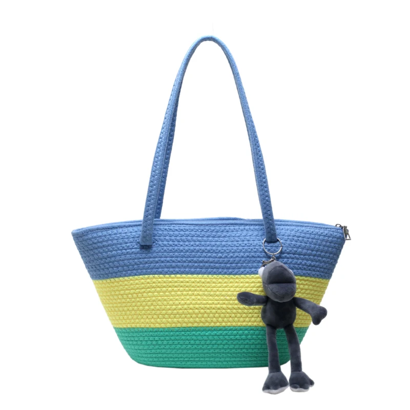 

Bohemian Style Shoulder Bags for Women Striped Handbags Leisure Or Travel Woven Bags Beach on vacation Fashion Totes 2022 Hot