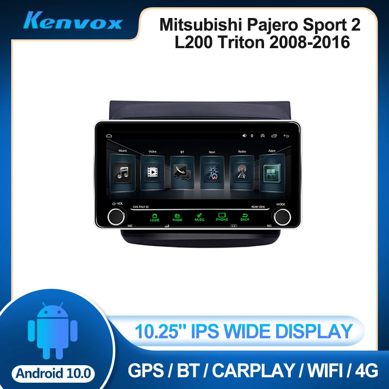 

Автомагнитола 2 din, 10,25 дюйма, IPS, Android, для Mitsubishi Pajero Sport 2 L200, мультимедиа, GPS-навигация, Авторадио, головное устройство с видео