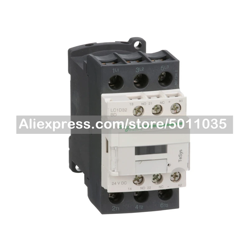 

LC1D32BD Schneider Electric imported TeSys D series three-pole AC contactor, DC coil, 32A, 24VDC; LC1D32BD