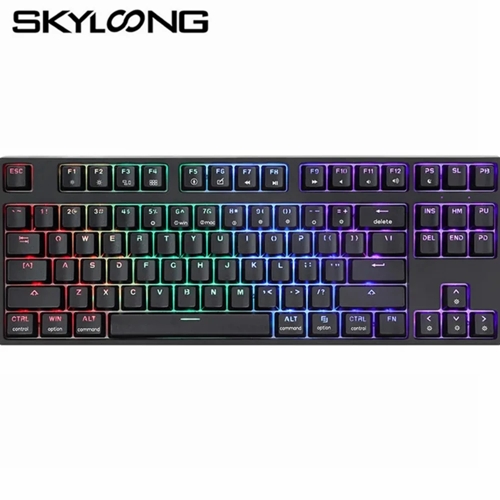 Механическая клавиатура Skyloong GK87 NKRO, проводная оптическая клавиатура с популярной заменой, полупрозрачная RGB подсветка, игровая клавиатура для ПК/WIN/MAC SK87