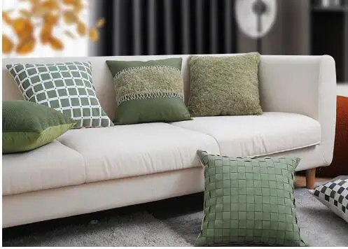 

Современные и простые тканые наволочки ручной работы для дивана, оптовая продажа, зеленые наволочки для гостиной, для окон, для гостиницы, для дома, наволочки для кровати