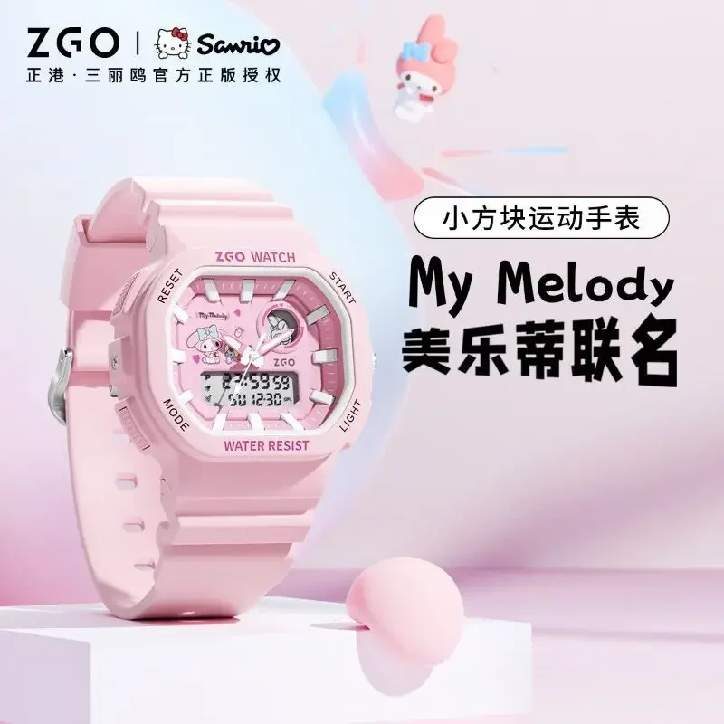 Часы наручные ZGO Sanrio светящиеся водонепроницаемые электронные с будильником и
